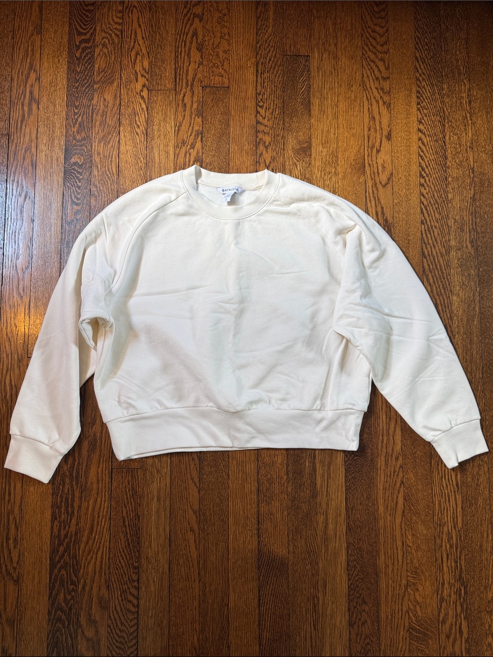 Athleta Fleece Seeatshirt, NWOT, Large, Cream